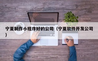 张掖宁夏制作小程序好的公司（宁夏软件开发公司）